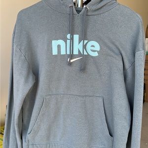 cropped blue nike hoodie